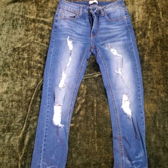 Altar'd State Womens Distressed Jeans Size 25 Blue Denim - Picture 2 of 5